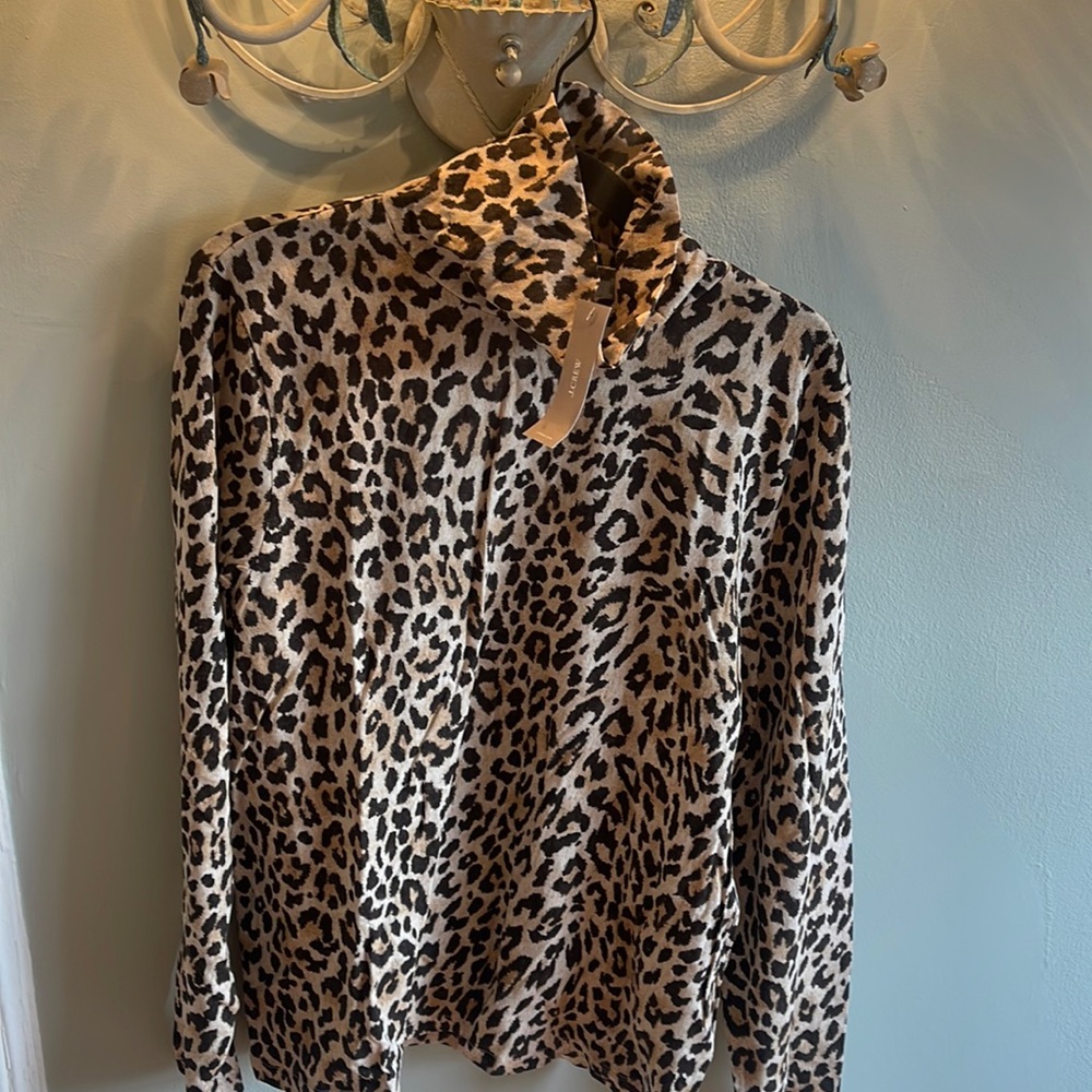 J Crew leopard turtleneck NWT XXL